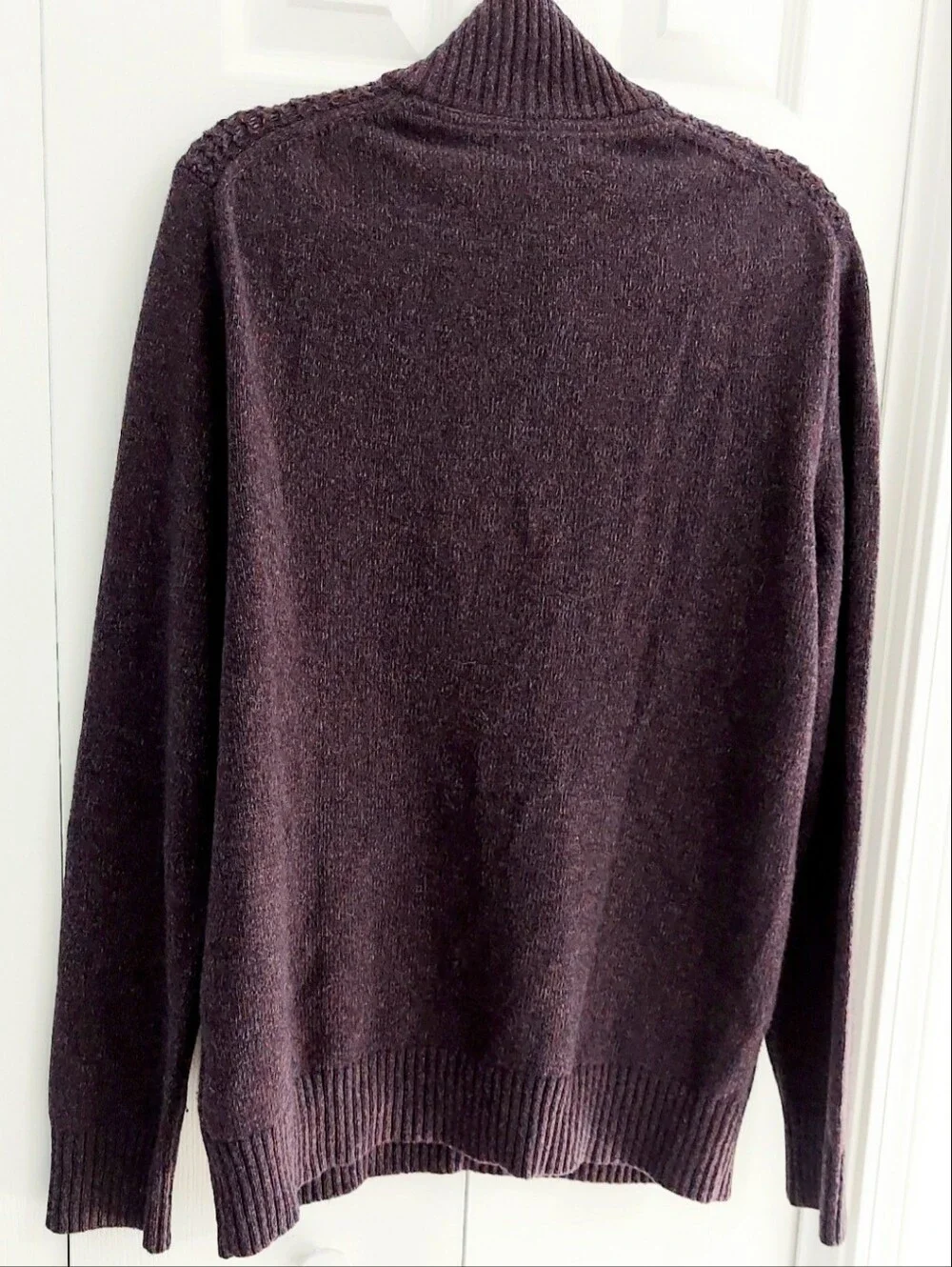 Banana Republic Sweater, Size L, Wool, Eggplant Purple Heather Knit